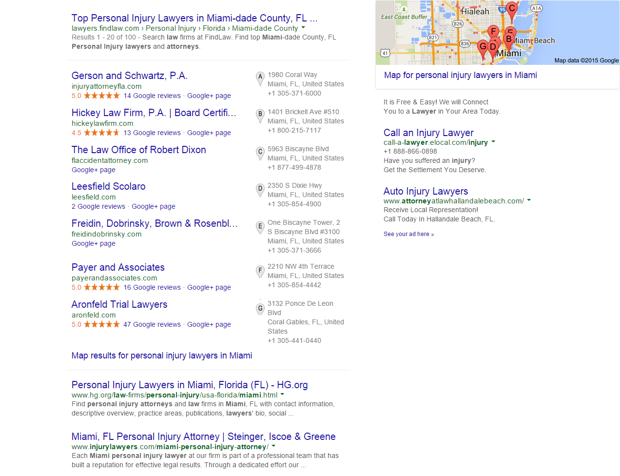 A Local Search on Google Example