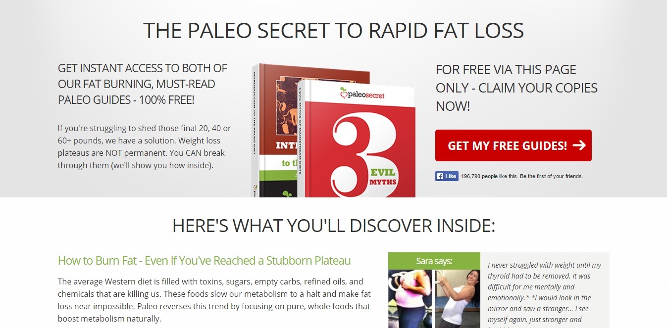 The Paleo Secret to Rapid Fat Loss Squeeze Page