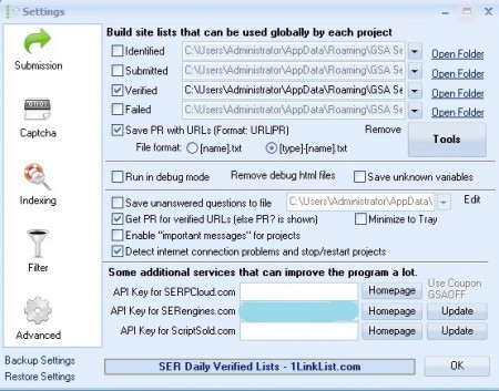 GSA SER verified lists SEO campaign setup