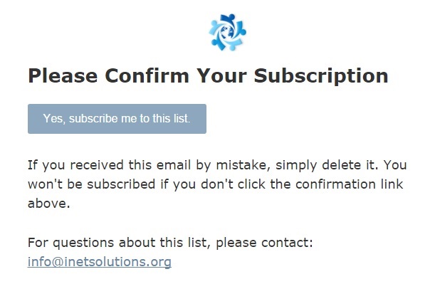 Inet Solutions MailChimp Opt-In Confirmation Email
