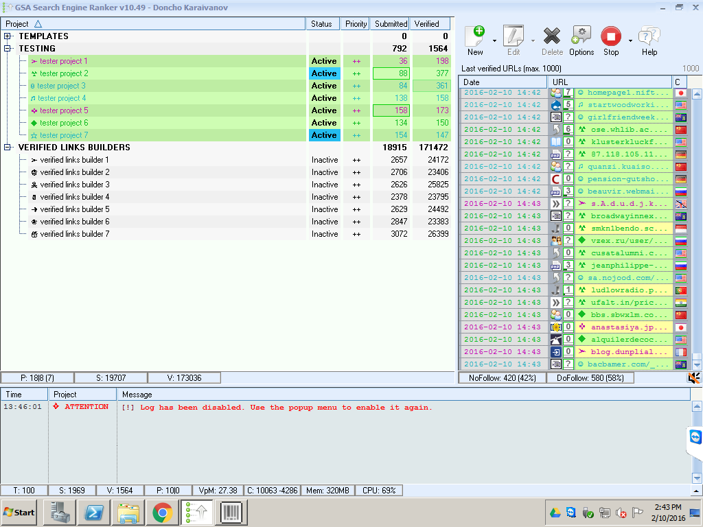 BuyProxies Dedicated Proxies GSA SER Test VpM Results