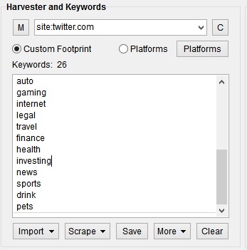Scrapebox Scraping For Expired Twitter Accounts Harvester Settings