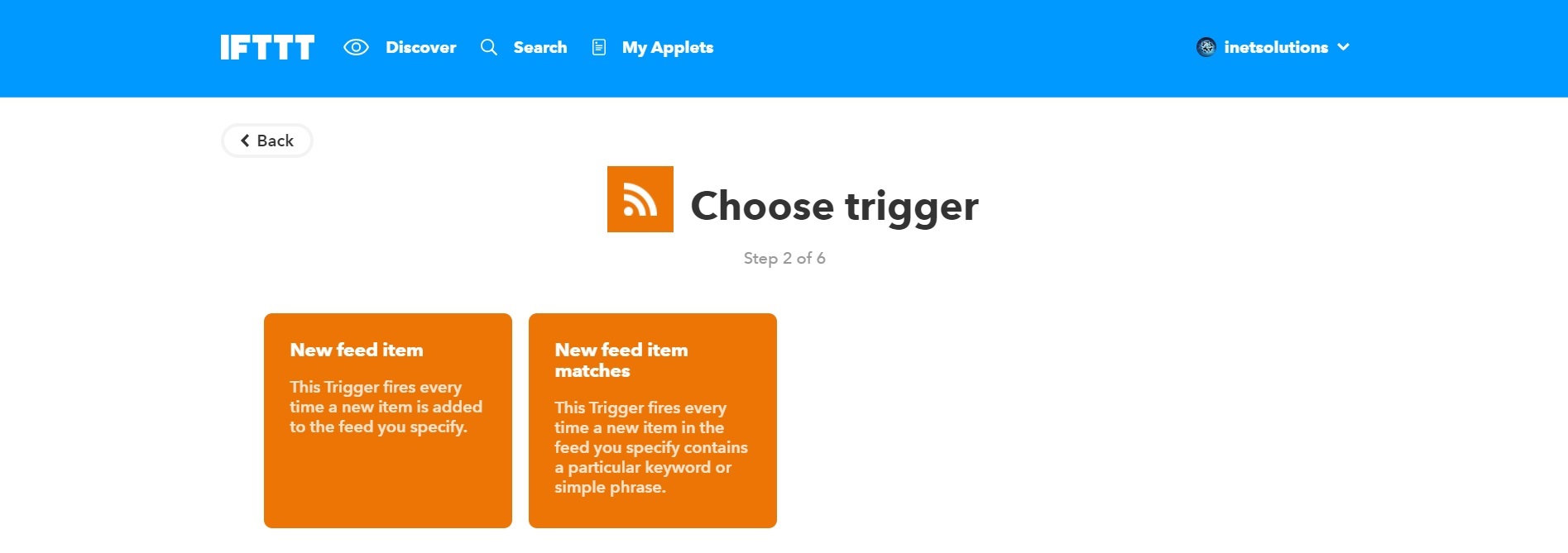 Discover search. Feed item. More item Triggers.