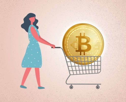 Bitcoin in a cart