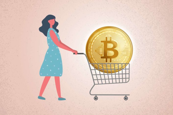 Bitcoin in a cart