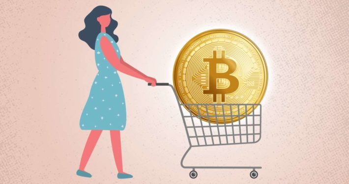 Bitcoin in a cart